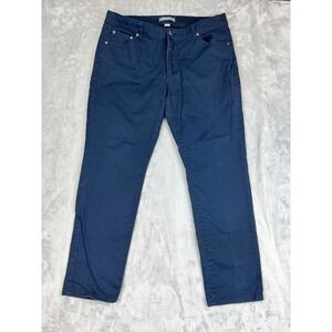 ASH & ERIE Navy Blue Chinos Pants Size 33x28 Flat Front Casual Trousers